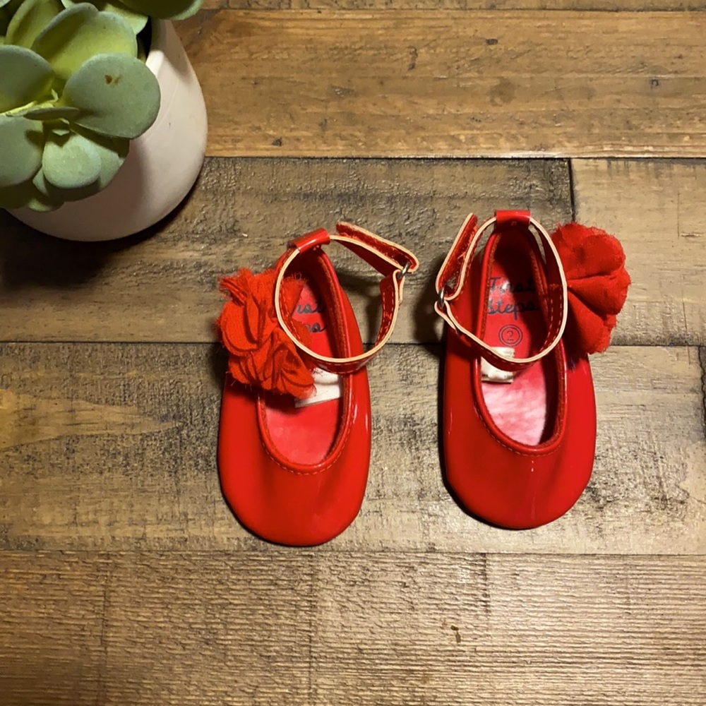 First Steps Red Mary Janes